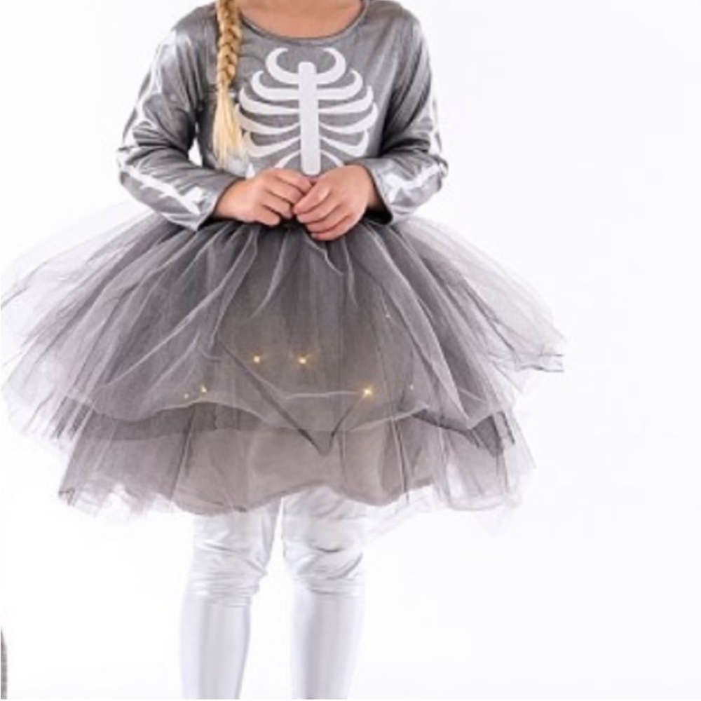 Pottery barn kids skeleton tutu costume dress
